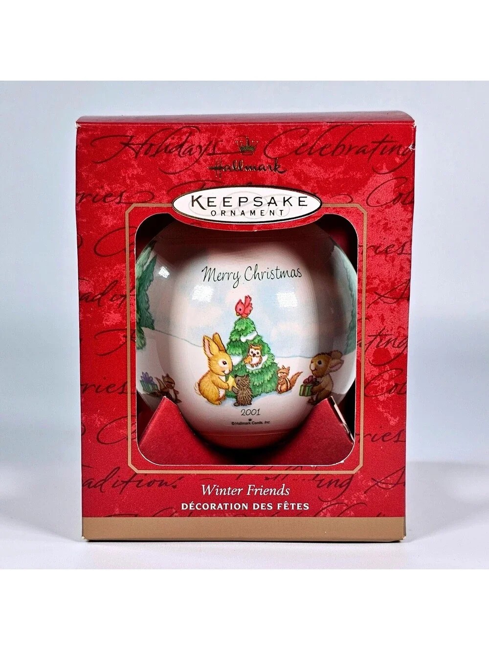Hallmark Keepsake 2001 Winter Friends Glass Ball Ornament Tammy Haddix QX2242